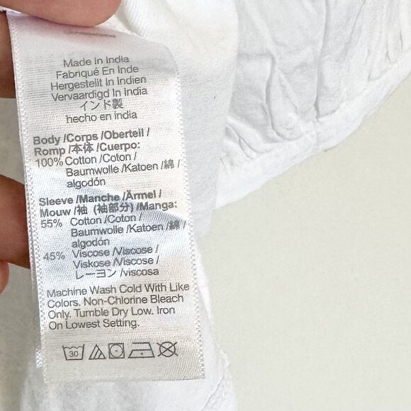 NWT Madewell White Puff-Sleeve Drop-Shoulder Knit Top - Extra Small - Picture 4 of 13